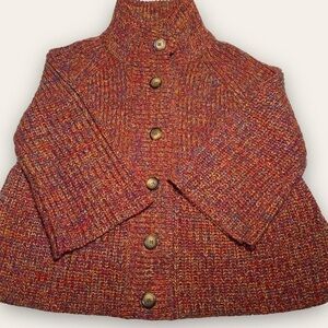 Knit Cardigan Earth Tones/Orange